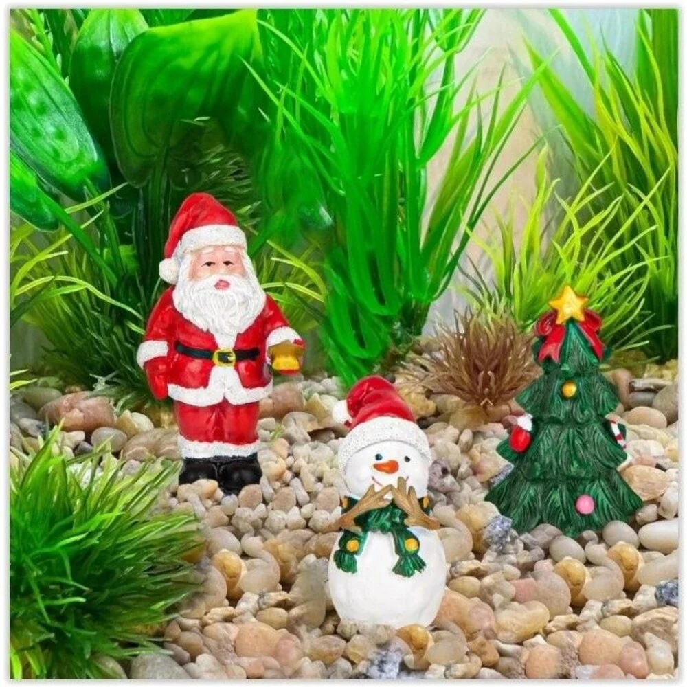 9 Pcs Christmas Aquarium Decorations - Fish Tank Heavy Figures Multicolor NEW